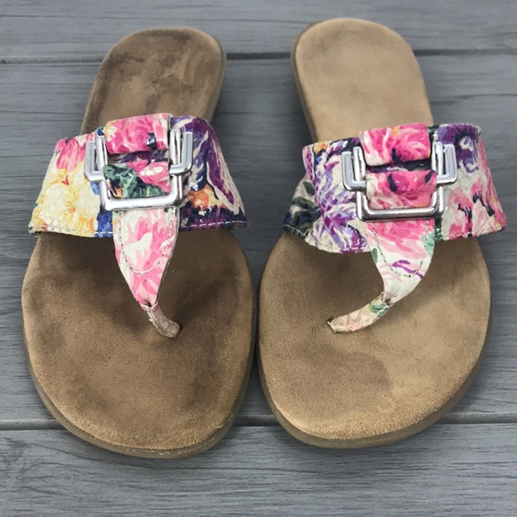 🖤Aerosoles Savvy leather sandals flip flops 8.5 - Picture 2 of 8
